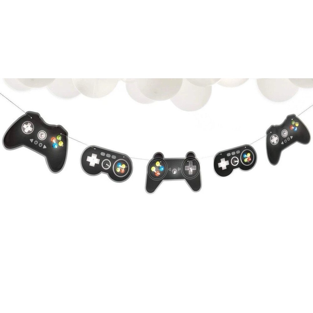 Light Up Gaming Party Banner 6 Ft LED Gamer Decor Video Game Controller Theme A1